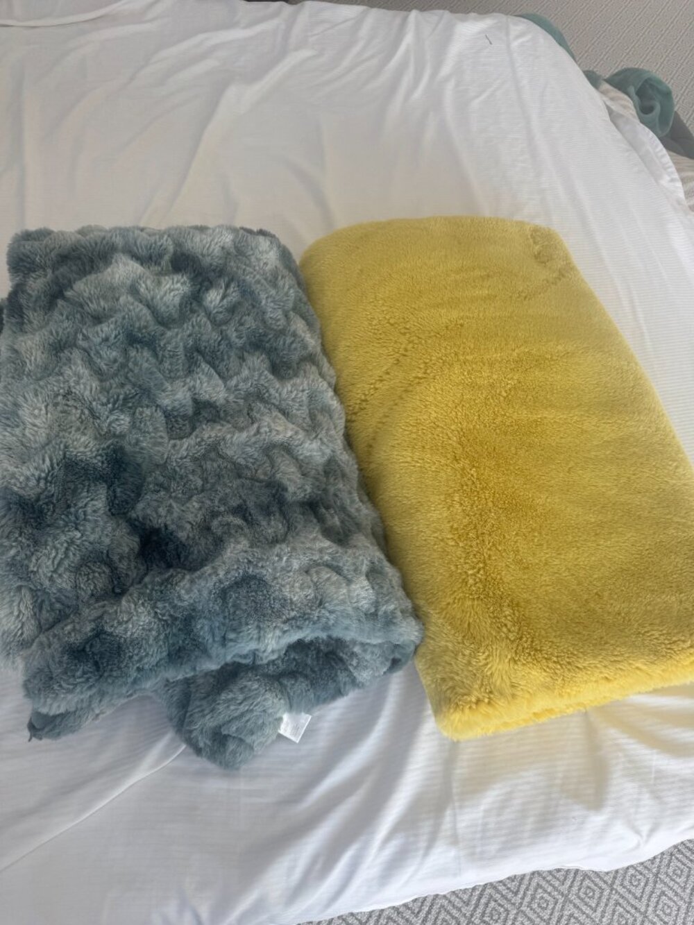 Anthropologie - 2 Faux Fur Blankets - Double Sided